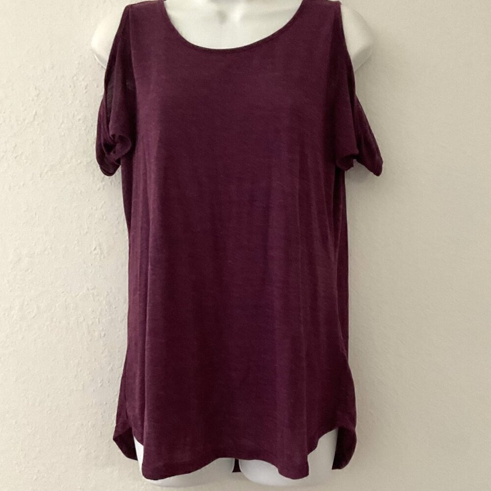 Old Navy Maroon Cold Shoulder Blouse M